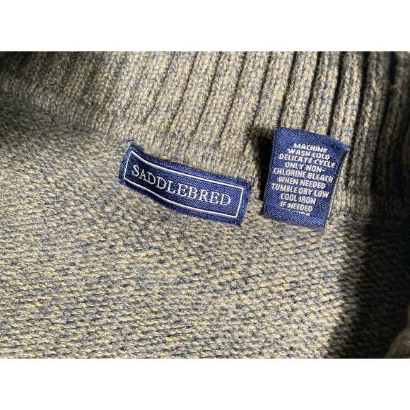 Saddlebred Mens 100% Cottom Pull Over Gray Sweater Long Sleeve 1/4 Zip Top XL - Picture 5 of 6
